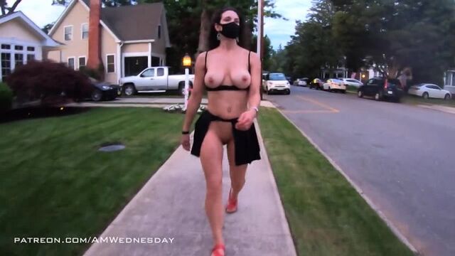 AMWednesay - Public Exhibition - Public flashing in a tiny mini skirt